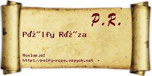Pálfy Róza névjegykártya